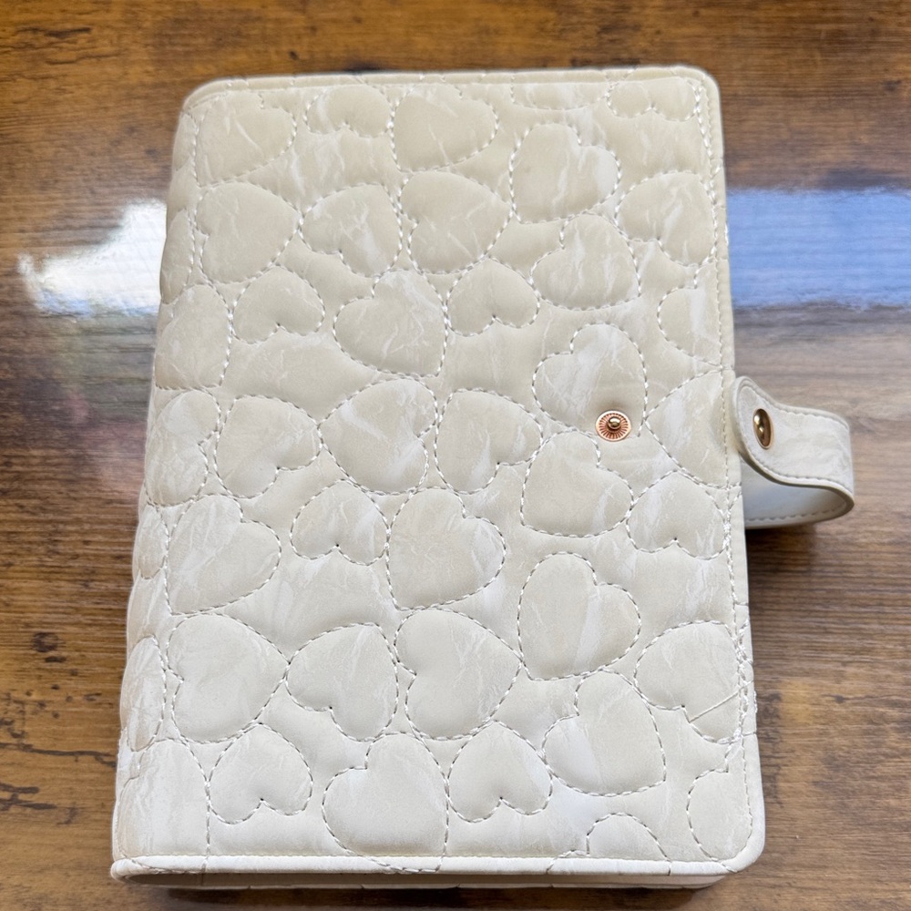 Cream Travel Jewelry Organizer Binder 8.5 x 6 Inches